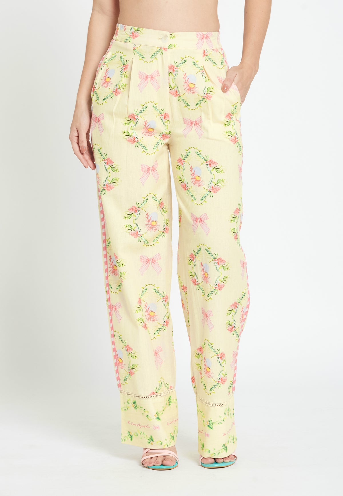 Moss hibiscus trousers