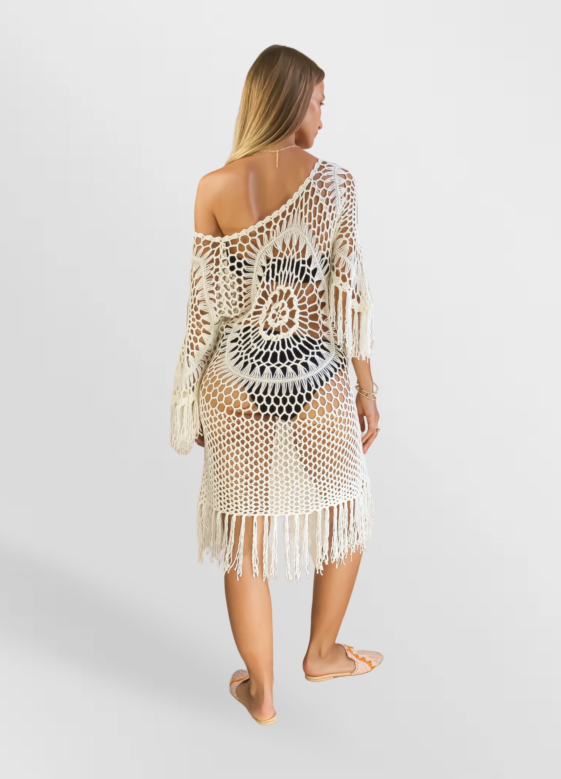 eva crochet dress Bombay Sunset