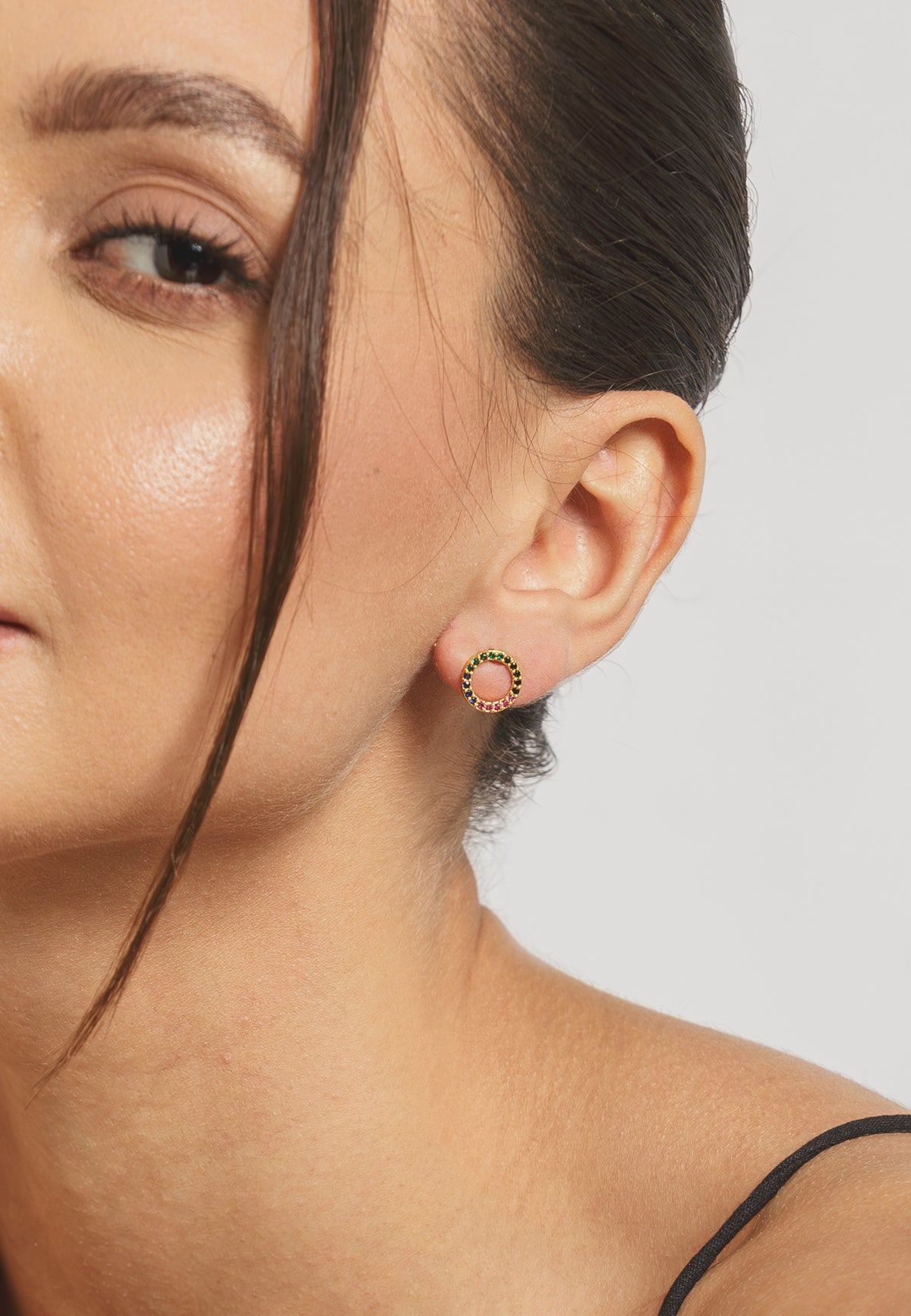 Circle rainbow earrings