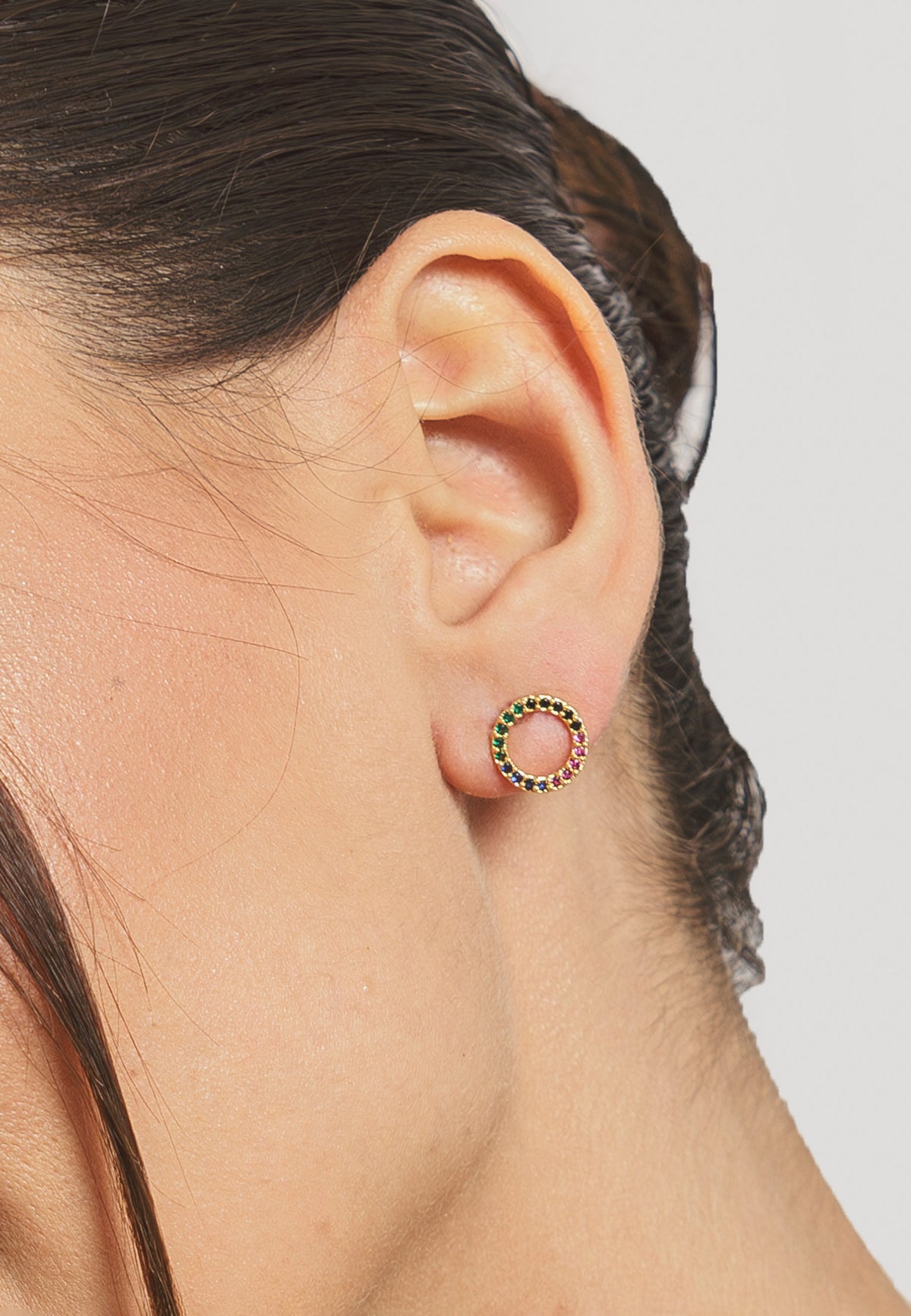 Circle rainbow earrings