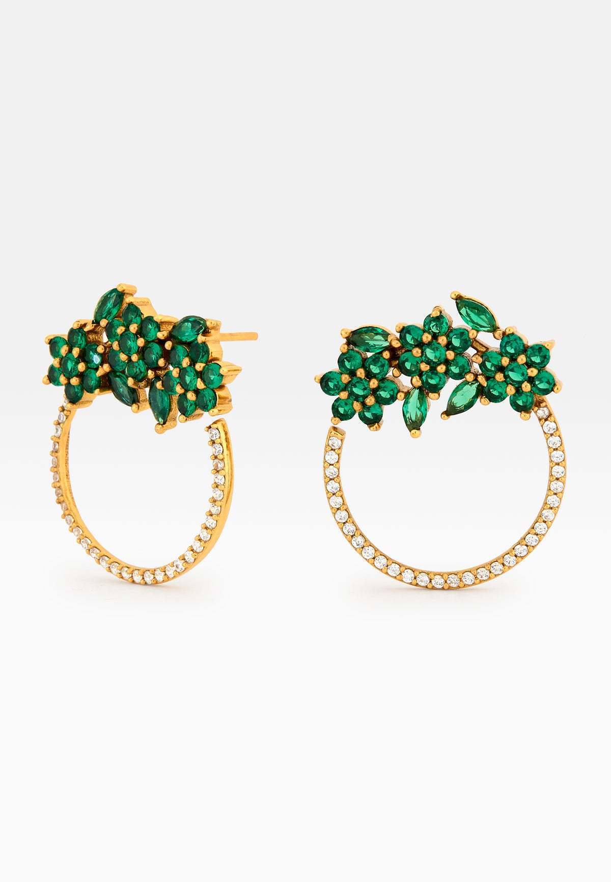 Golden salamander green earrings