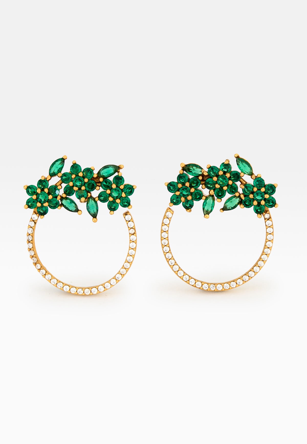 Golden salamander green earrings