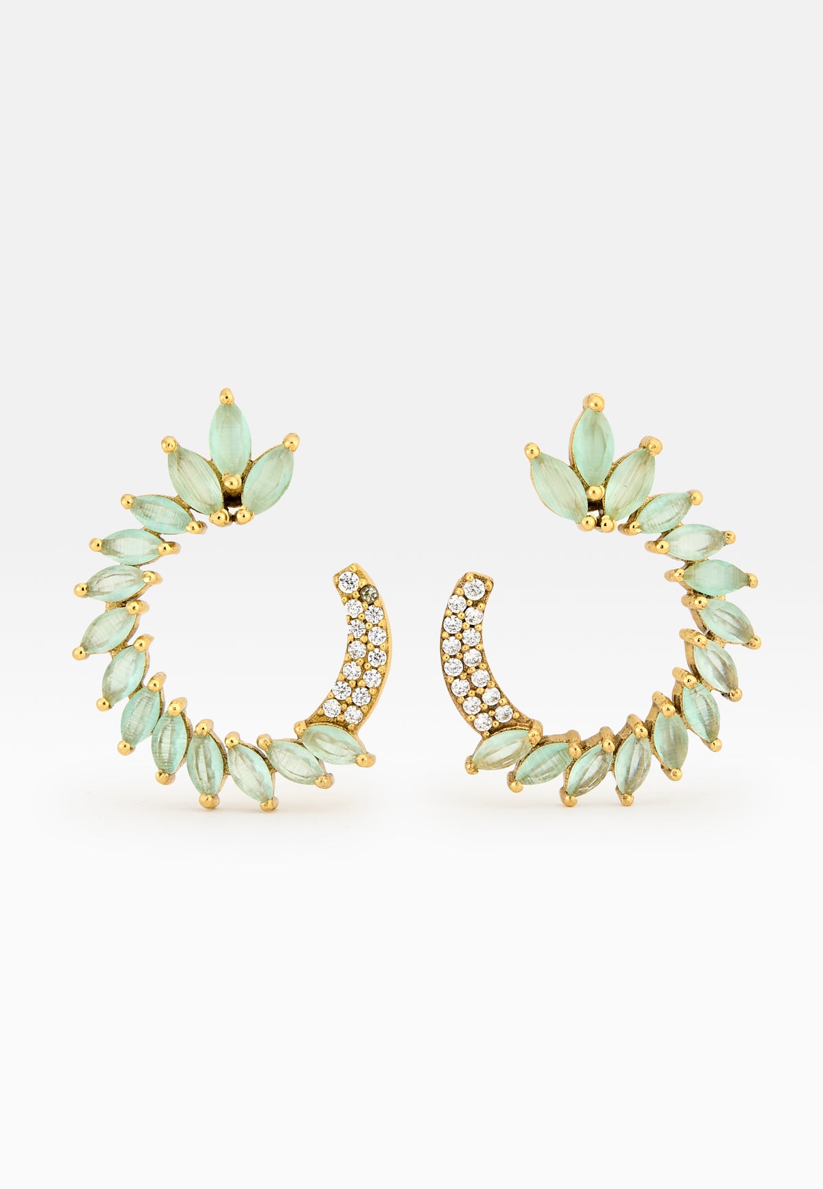 Golden viper aquamarine earrings