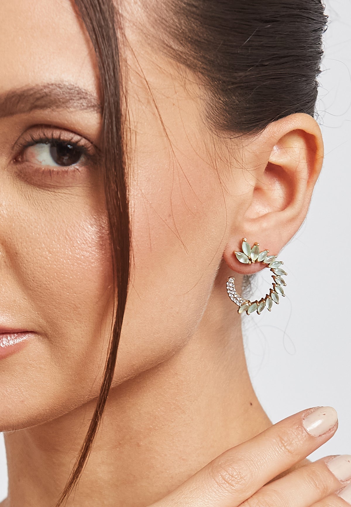 Golden viper aquamarine earrings