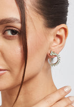 Load image into Gallery viewer, Golden Viper Aquamarine Earrings
