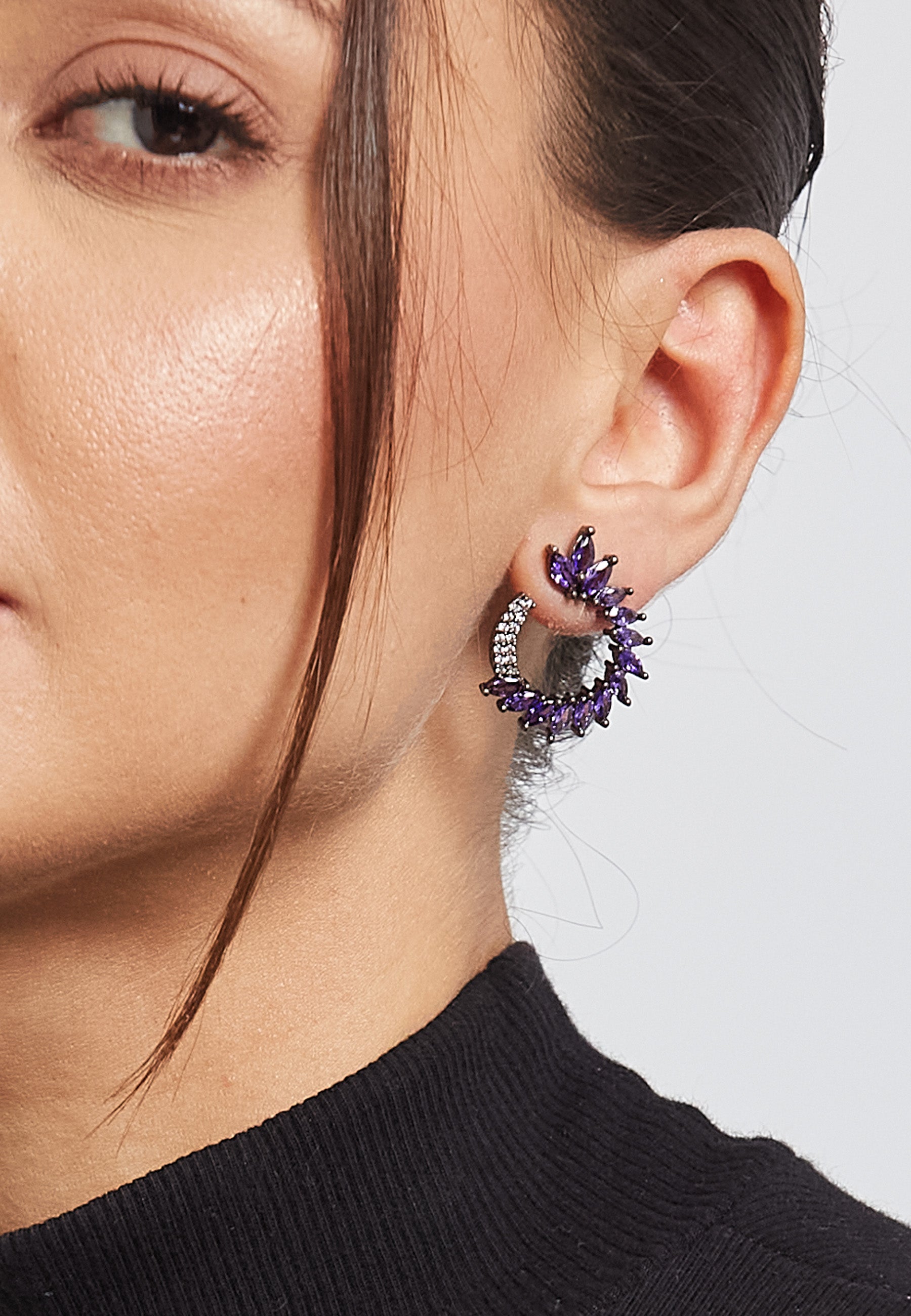 Black Viper Amethyst Earrings