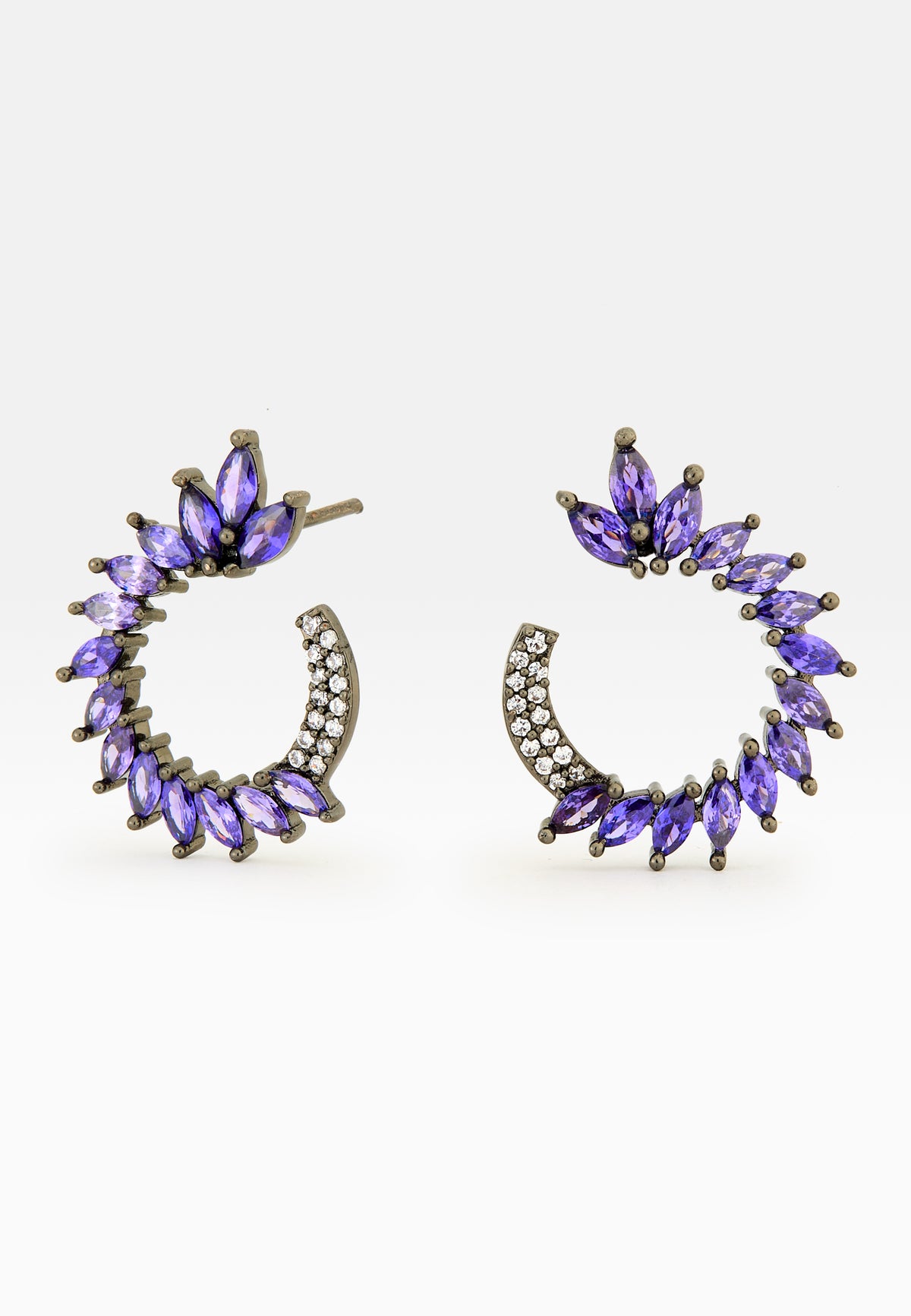 Black viper amethyst earrings