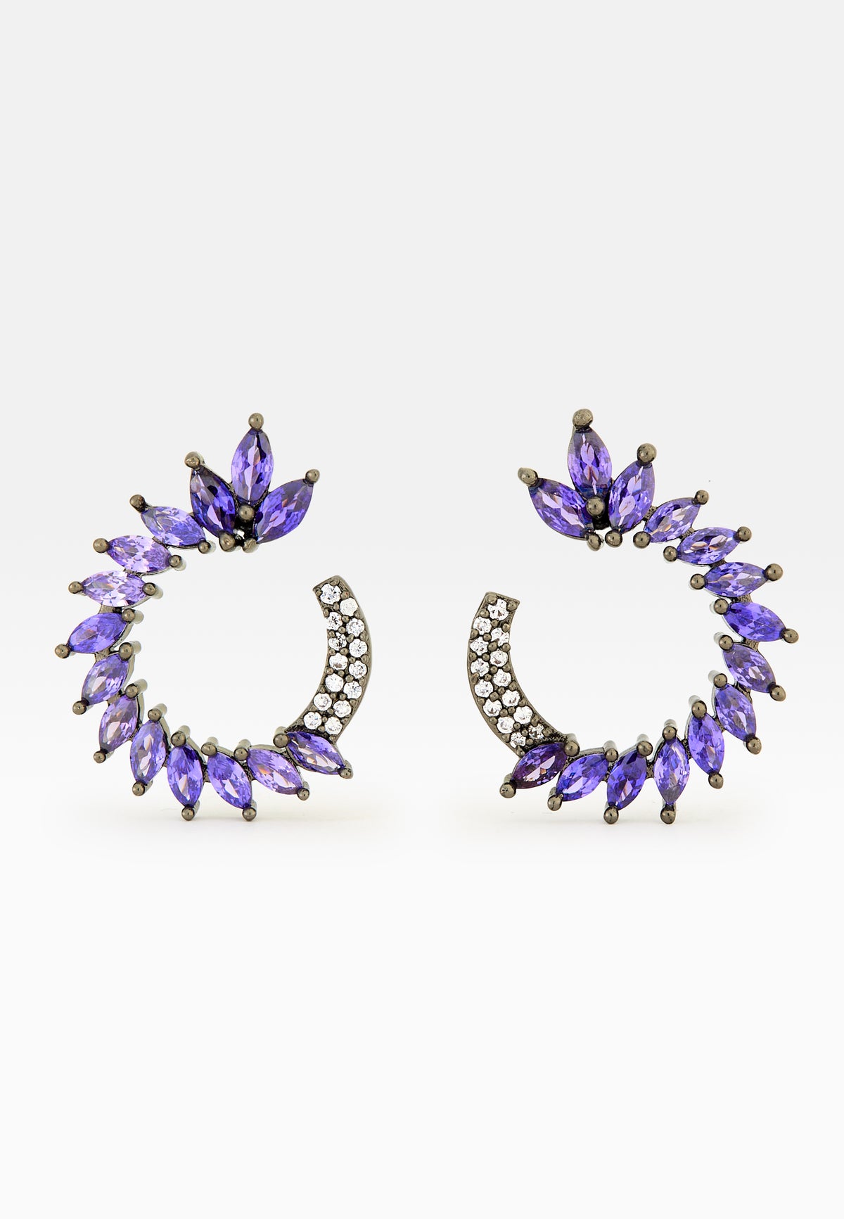 Black viper amethyst earrings