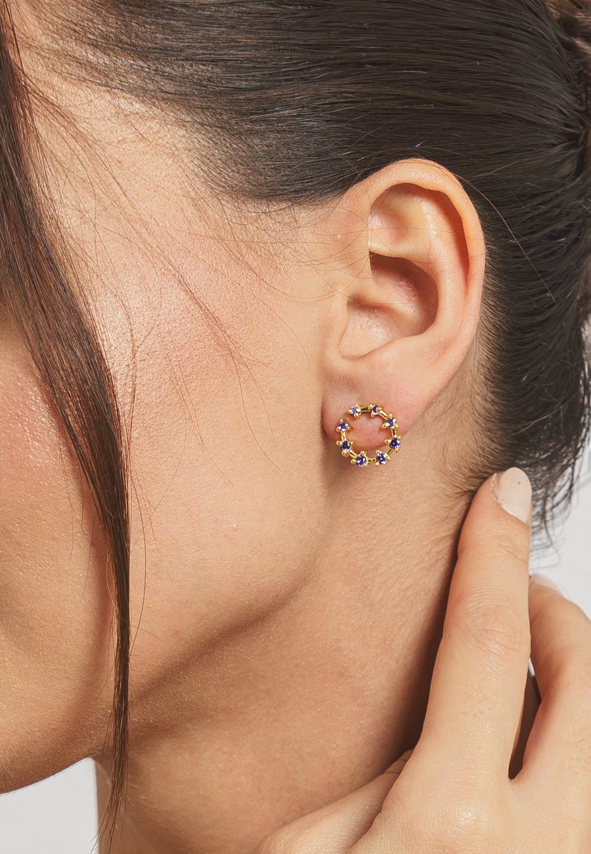 Cruise viper amethyst earrings