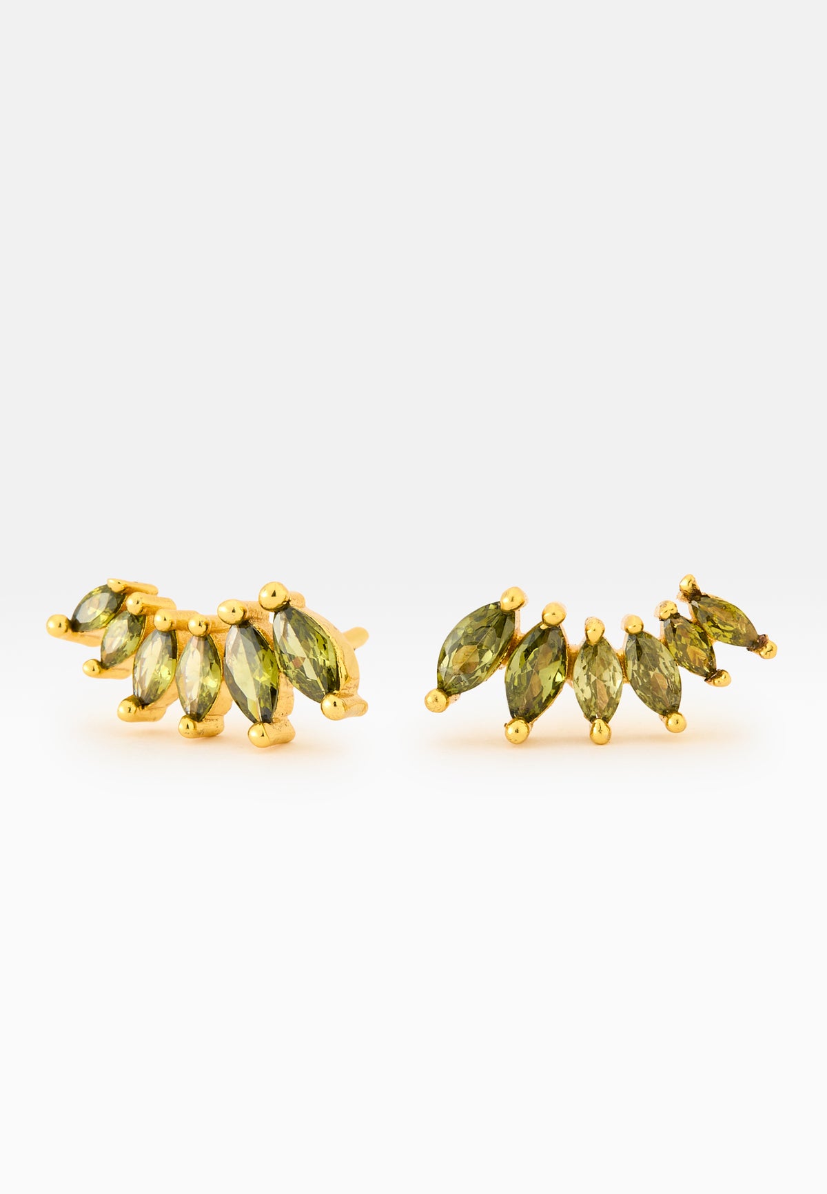 Stepping olive earrings