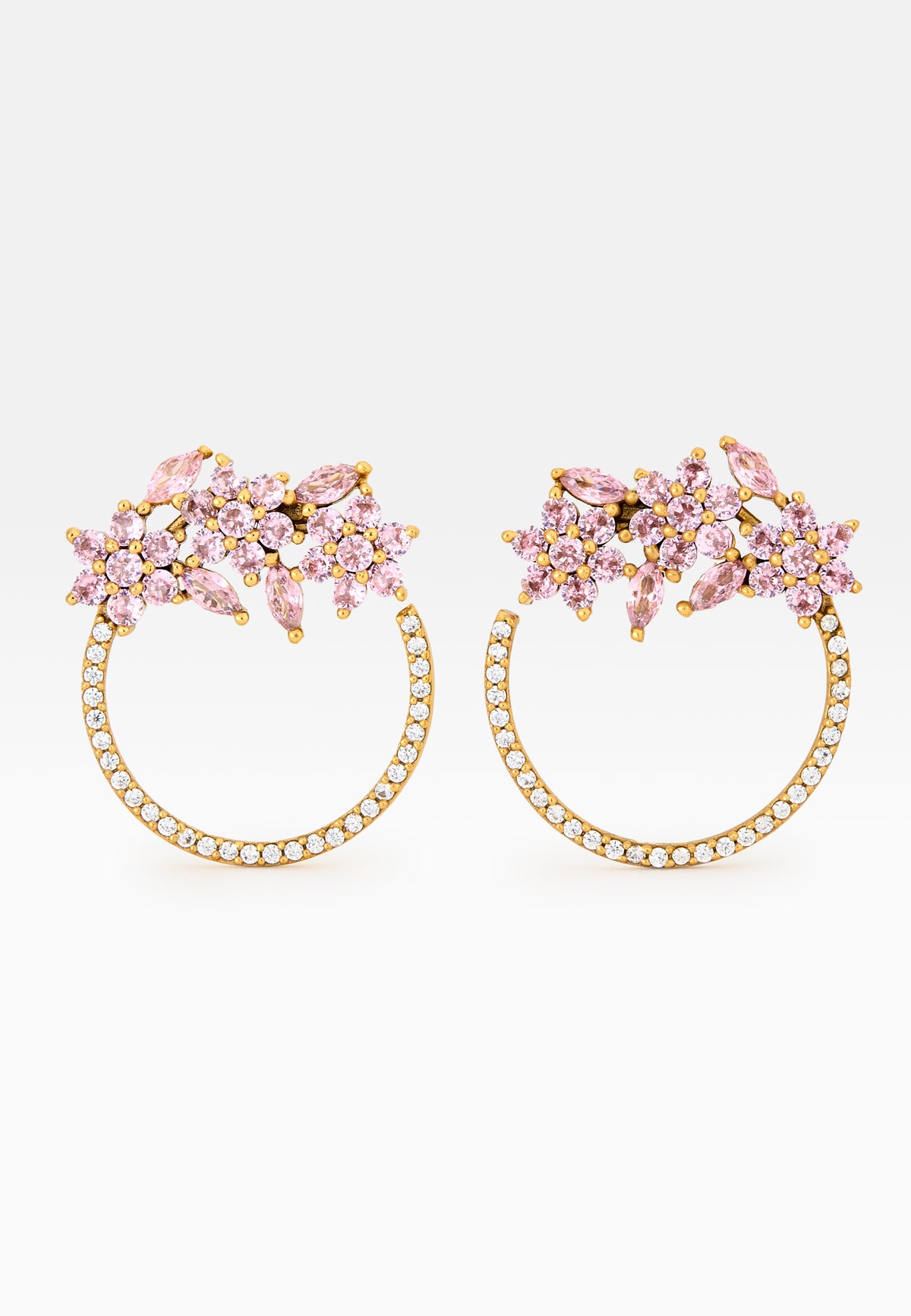 Golden salamander pink earrings