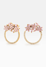Bild in den Galerie-Viewer laden, Goldene Salamander Rosa Ohrringe
