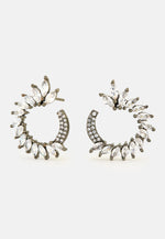 Load image into Gallery viewer, Black Viper White Earrings
