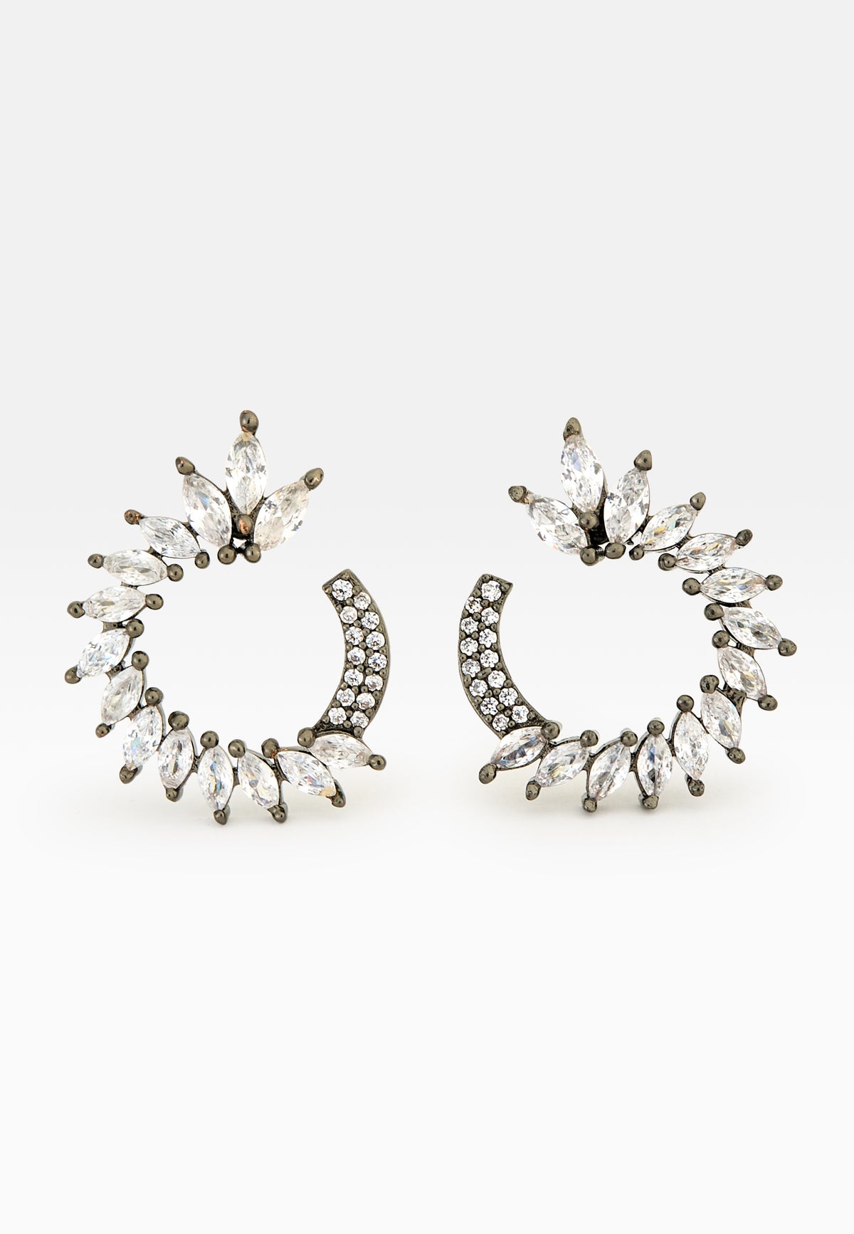 Black viper white earrings