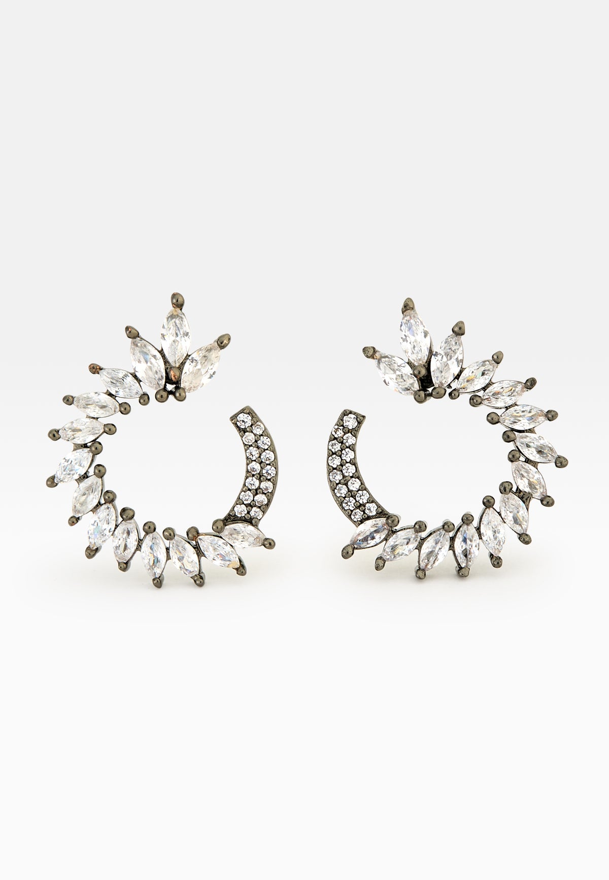 Black Viper White Earrings