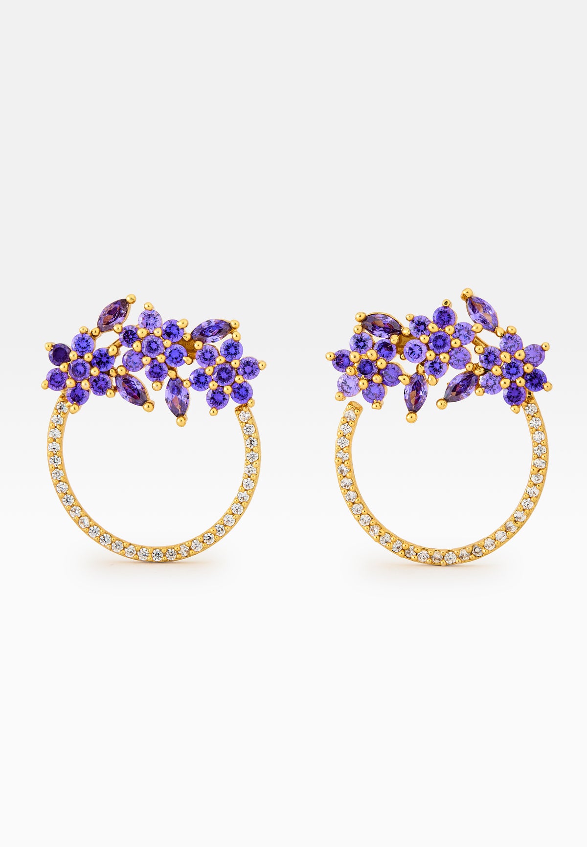 Golden salamander amethyst earrings
