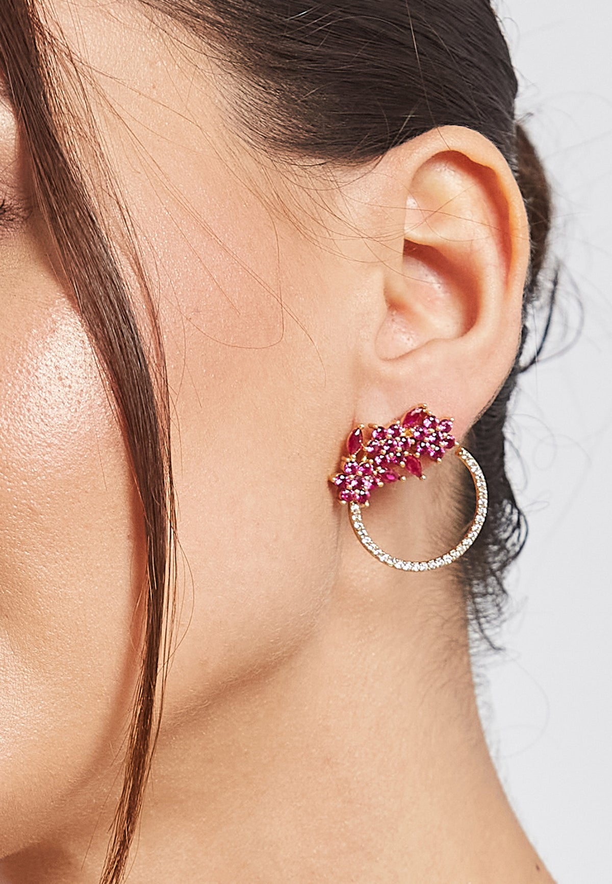 Golden salamander red earrings