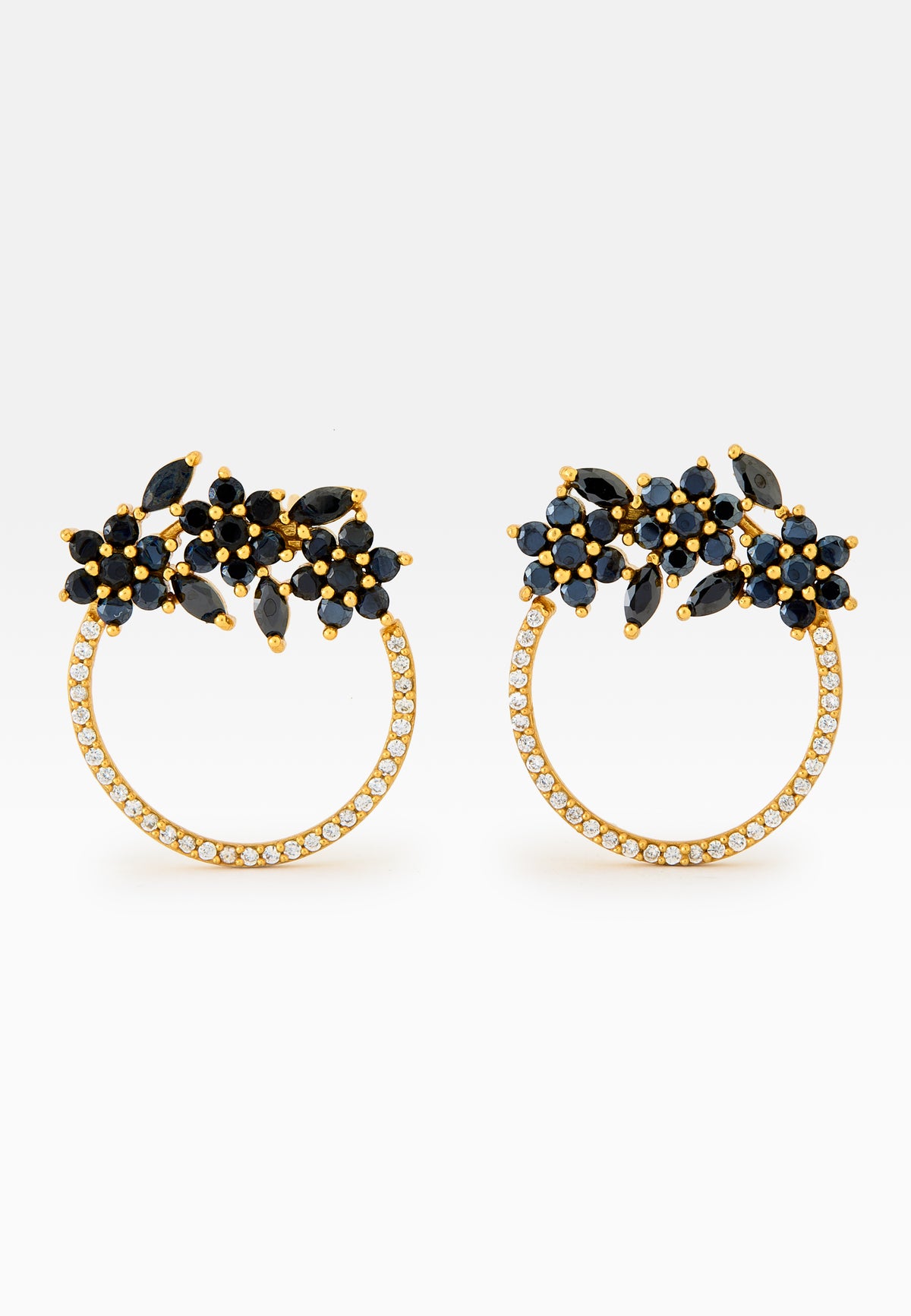 Golden salamander black earrings