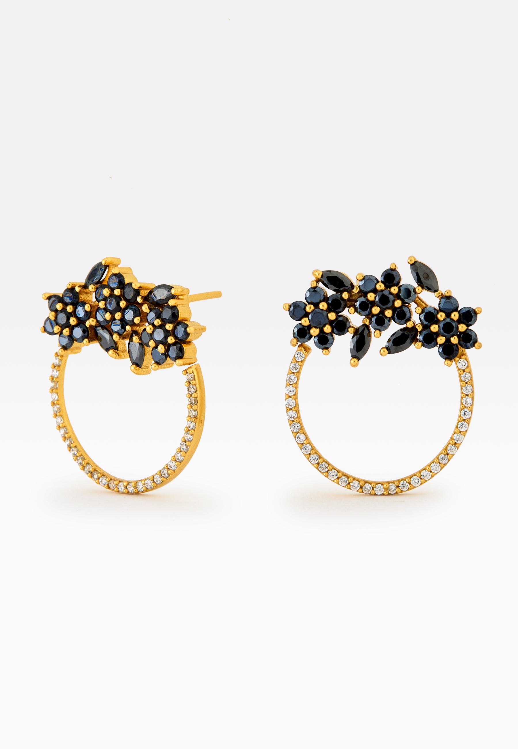 Golden Salamander Black Earrings