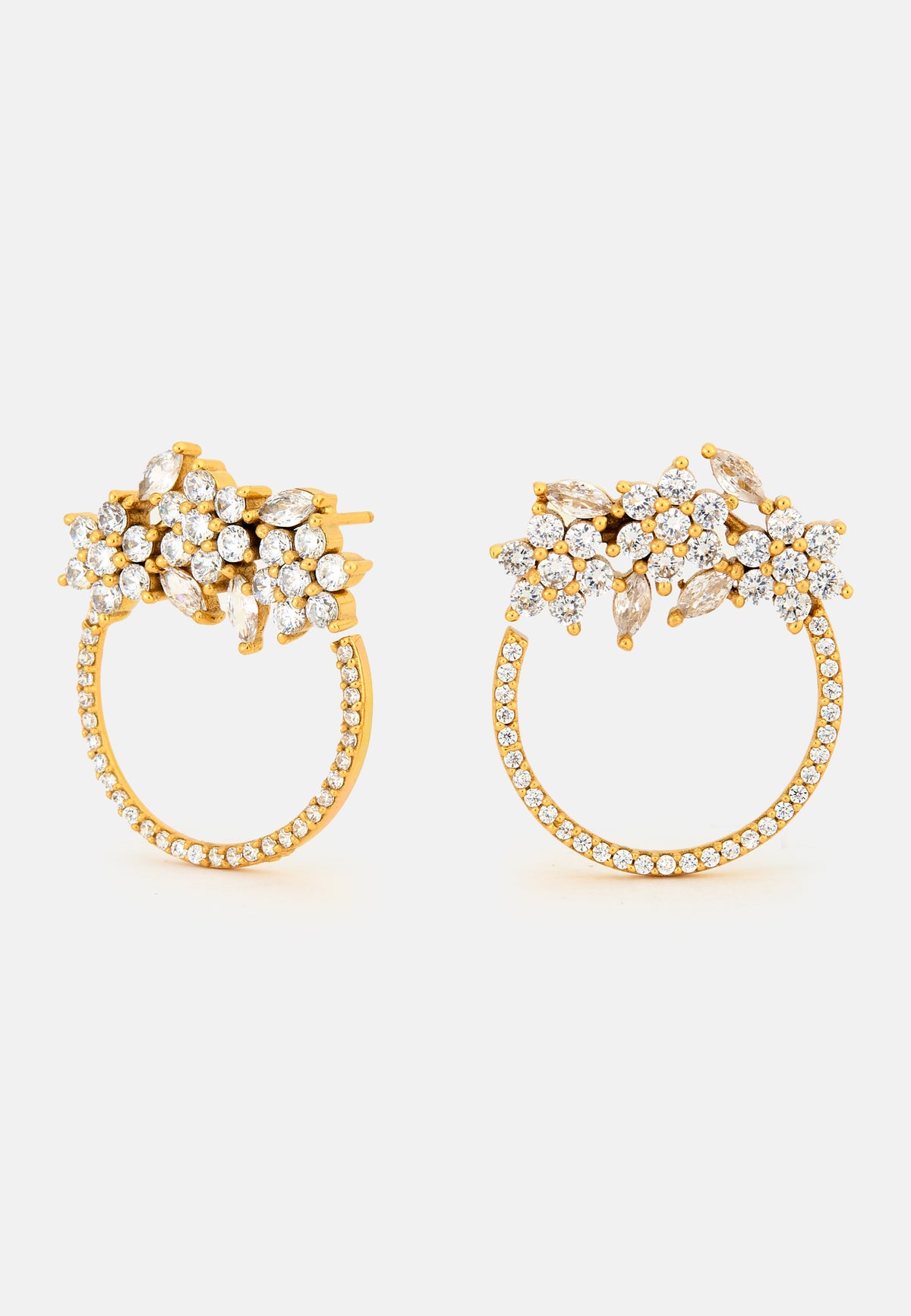 Golden salamander white earrings