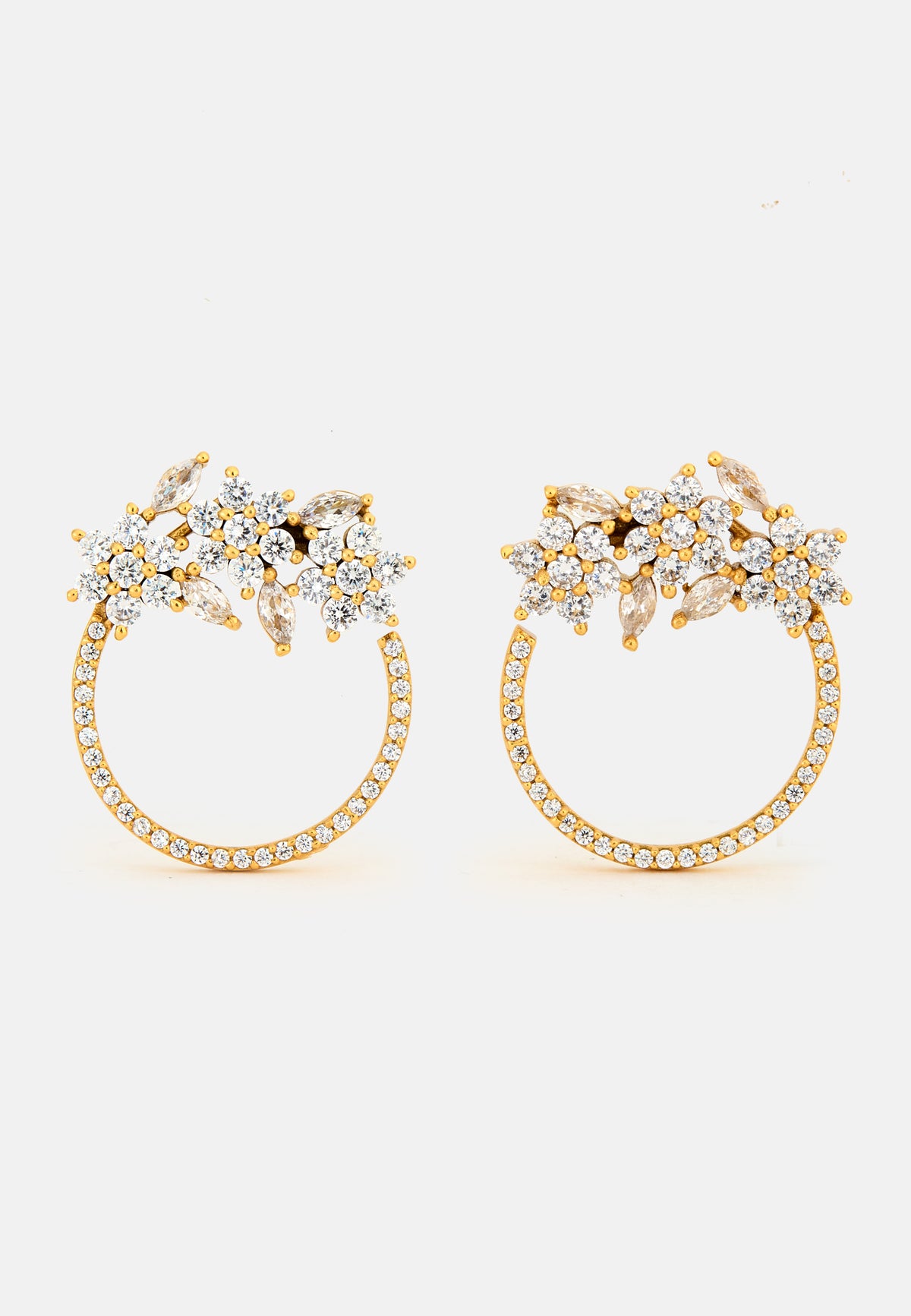 Golden salamander white earrings