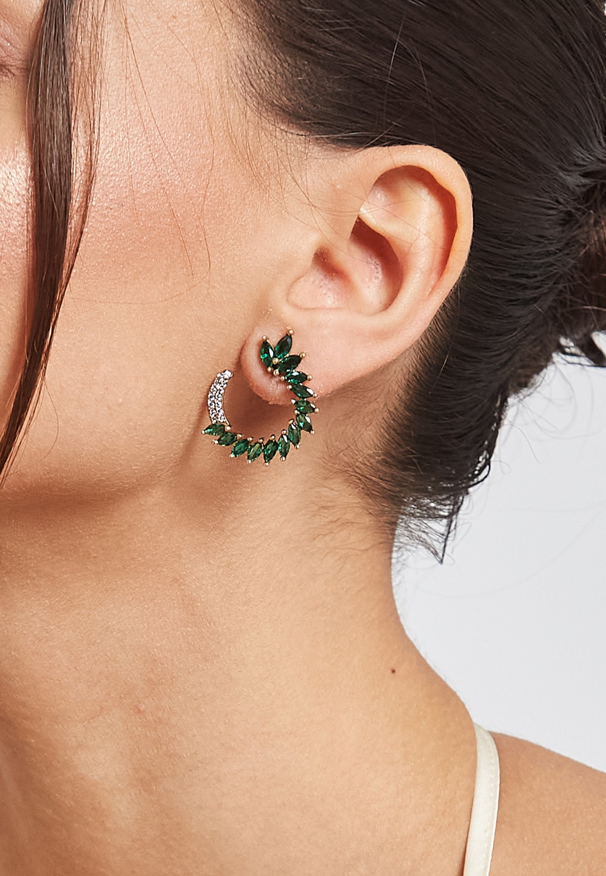 Golden Viper Green Earrings