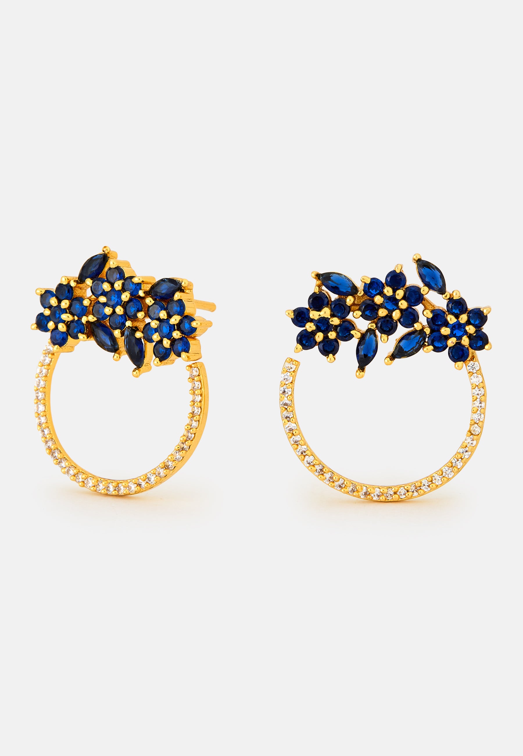 Golden Salamander Blue Earrings