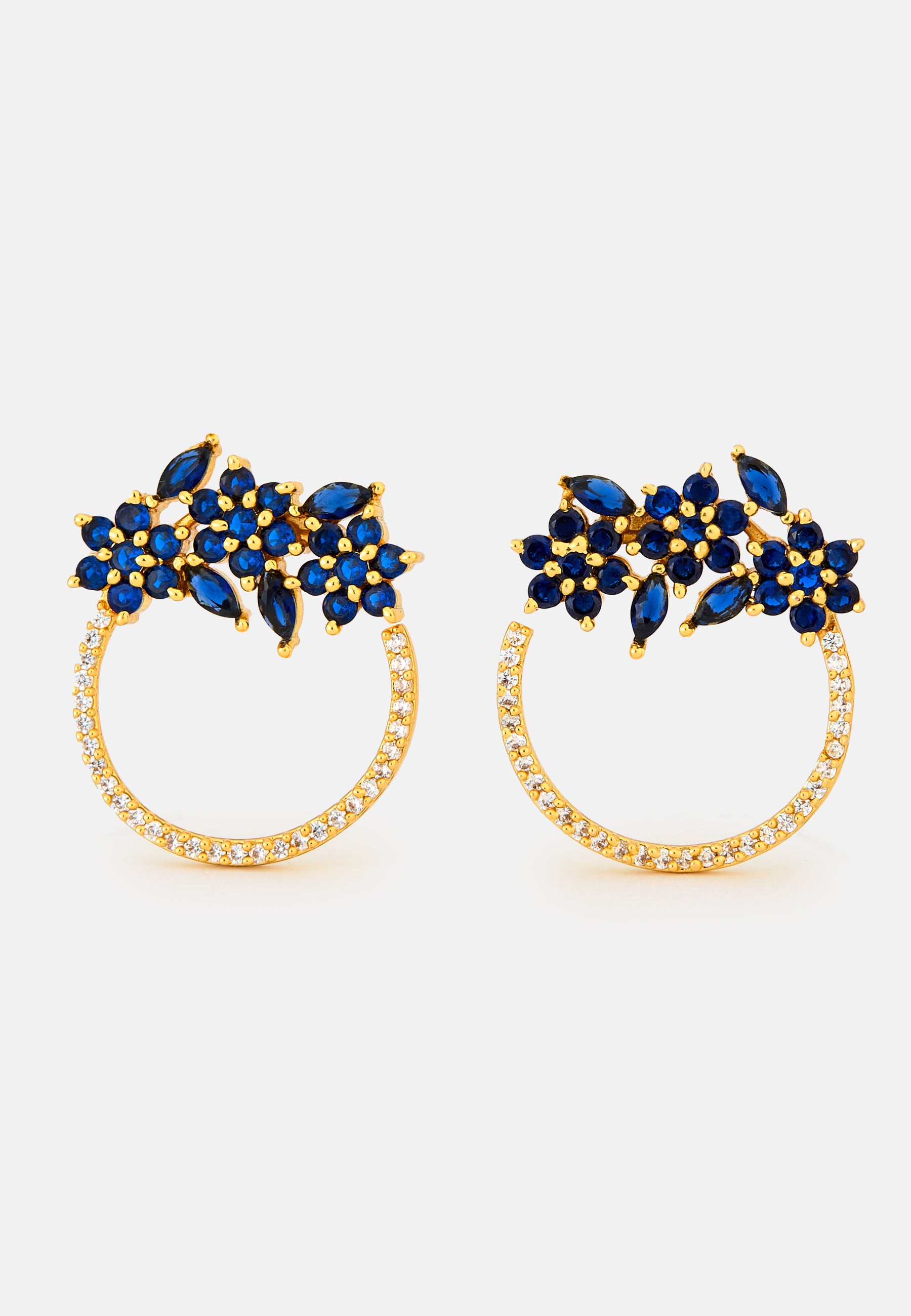 Golden Salamander Blue Earrings