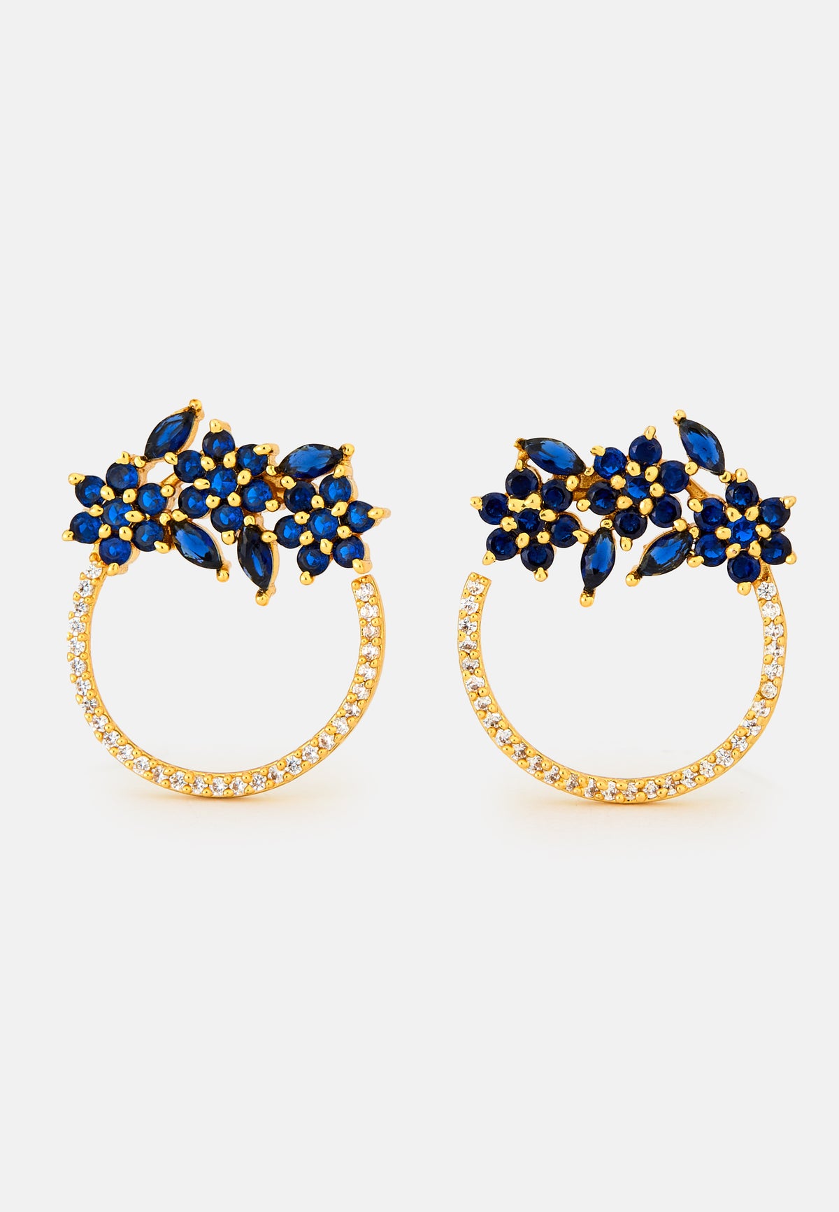 Golden salamander blue earrings