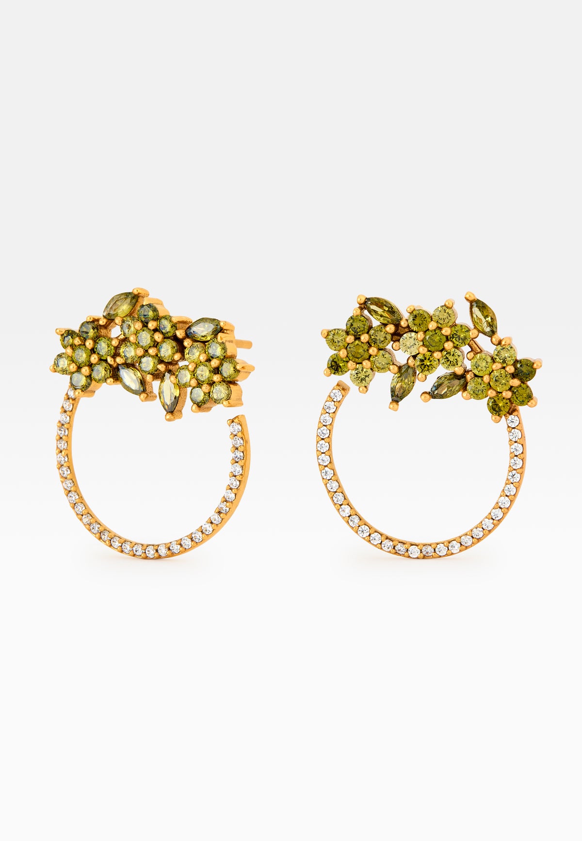 Golden salamander olive earrings