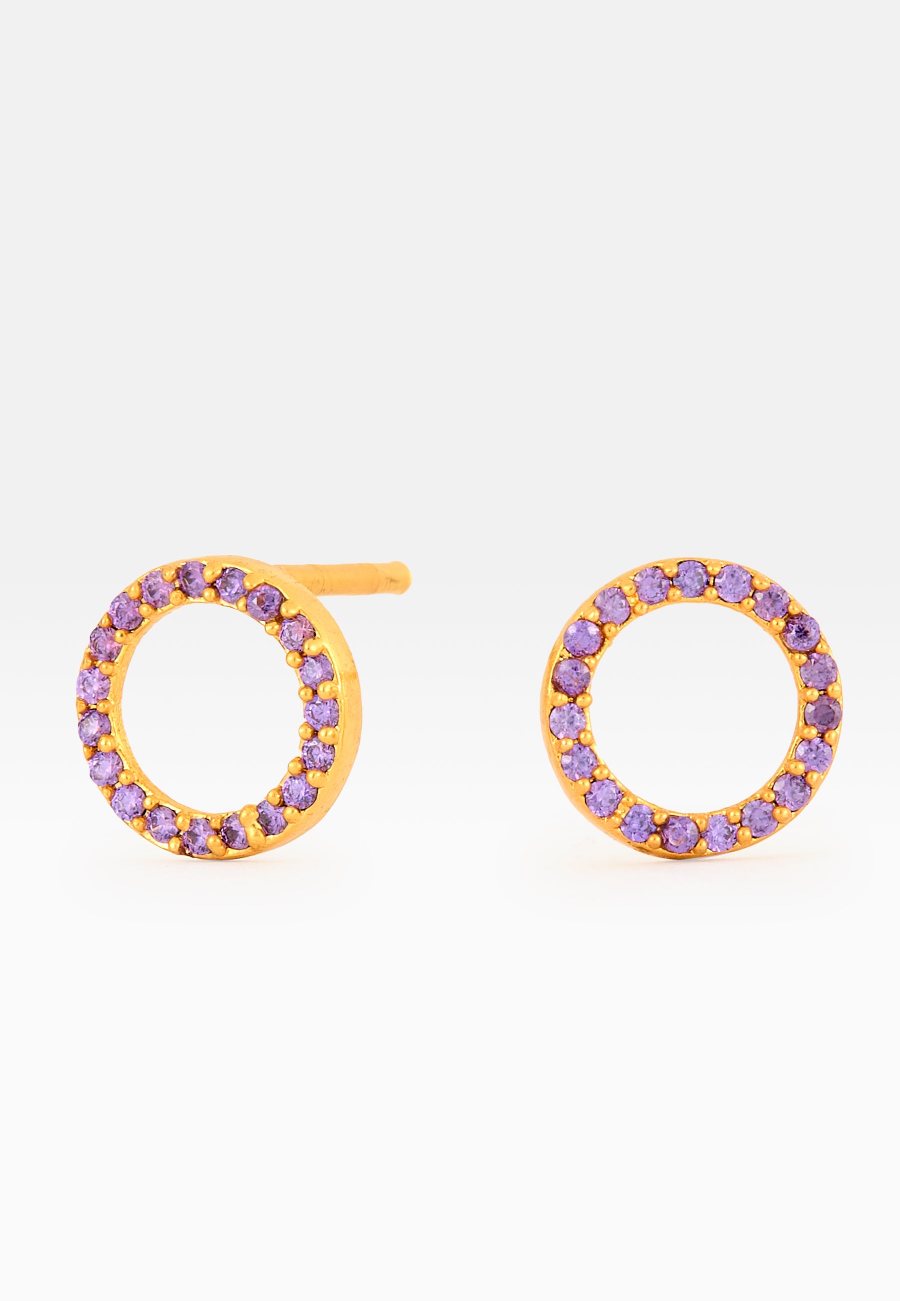 Circle Amethyst Earrings