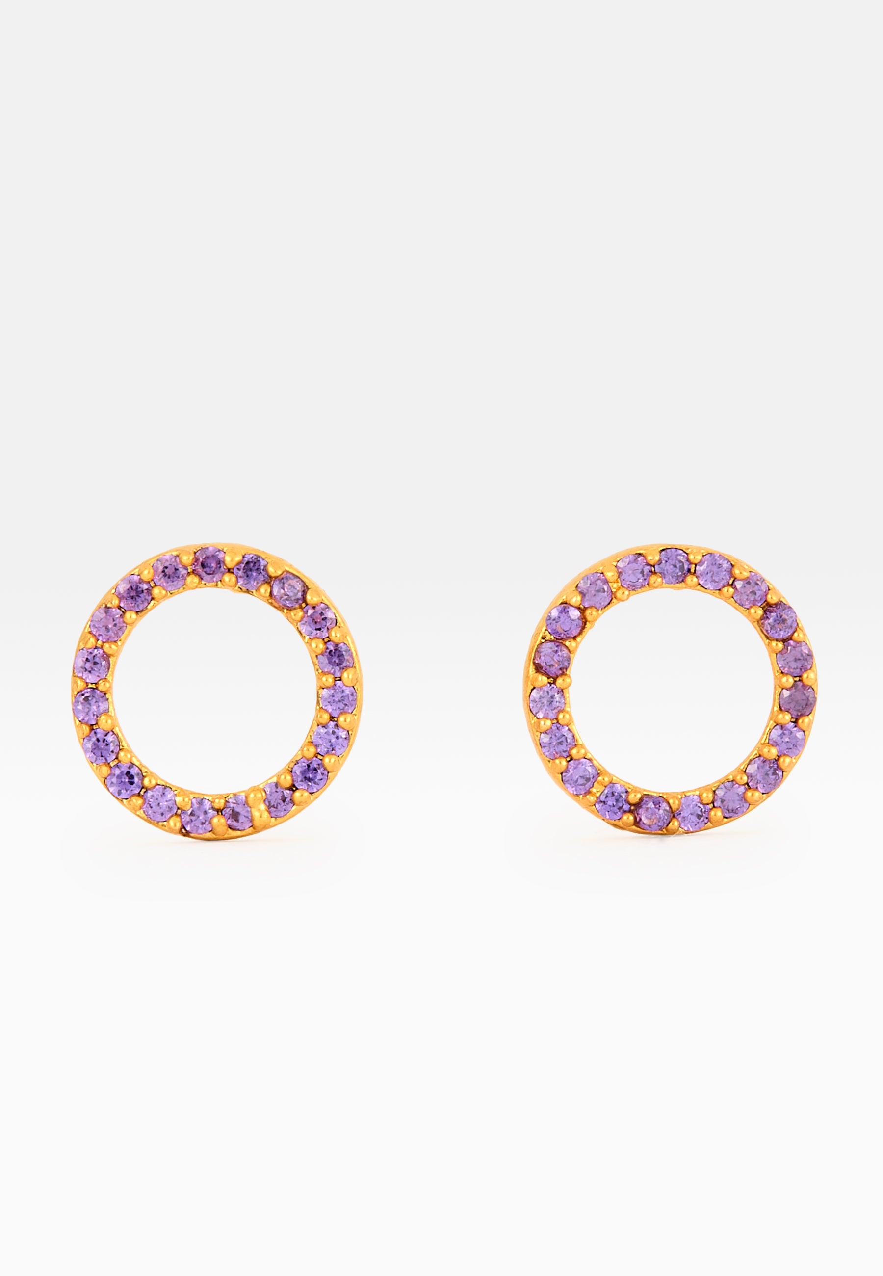 Circle Amethyst Earrings