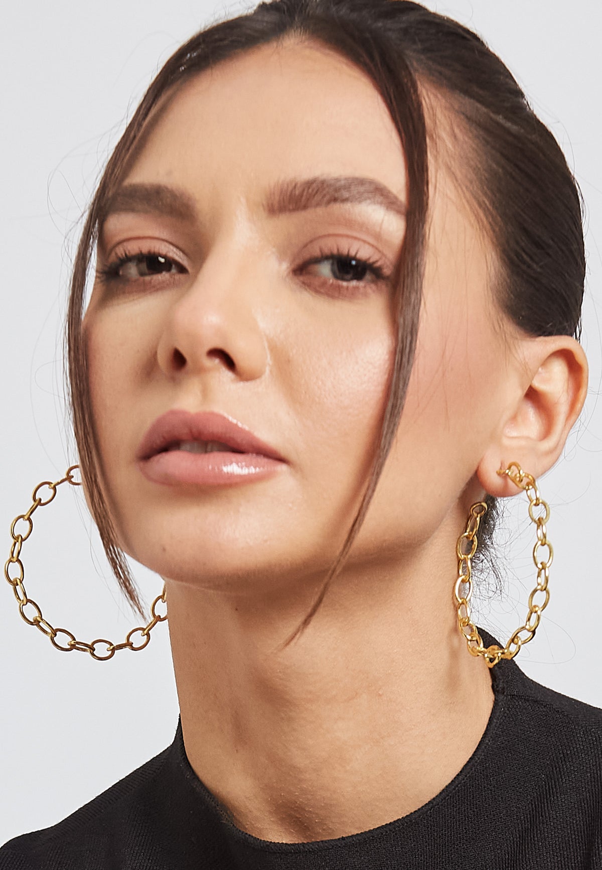 Chain hoop earrings
