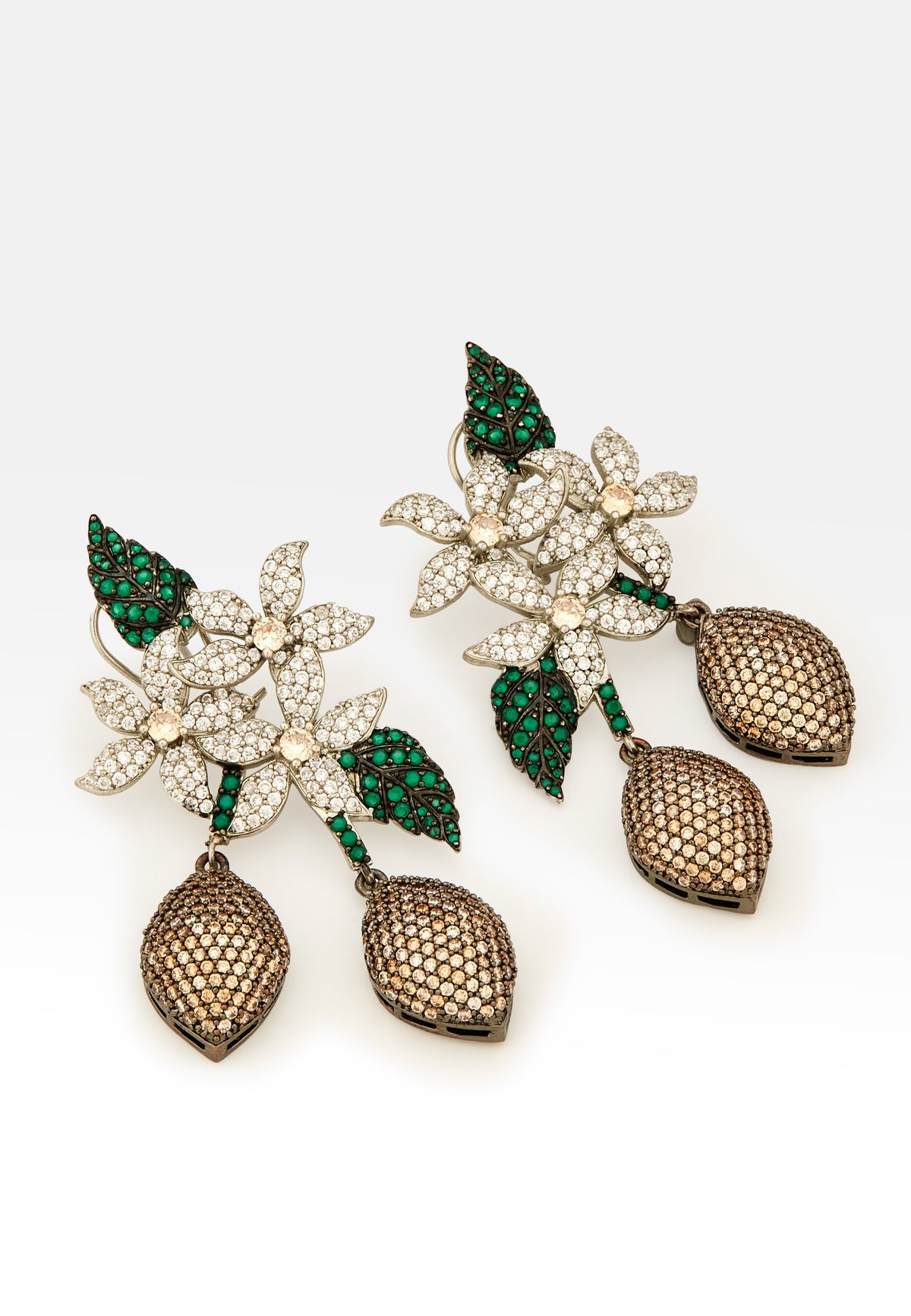 Zeus champagne earrings