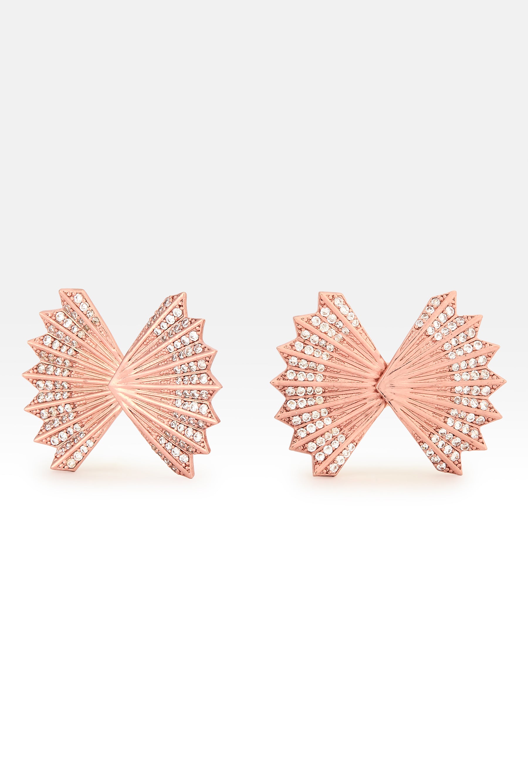 Mini-Abanicho Rose-gold Earrings