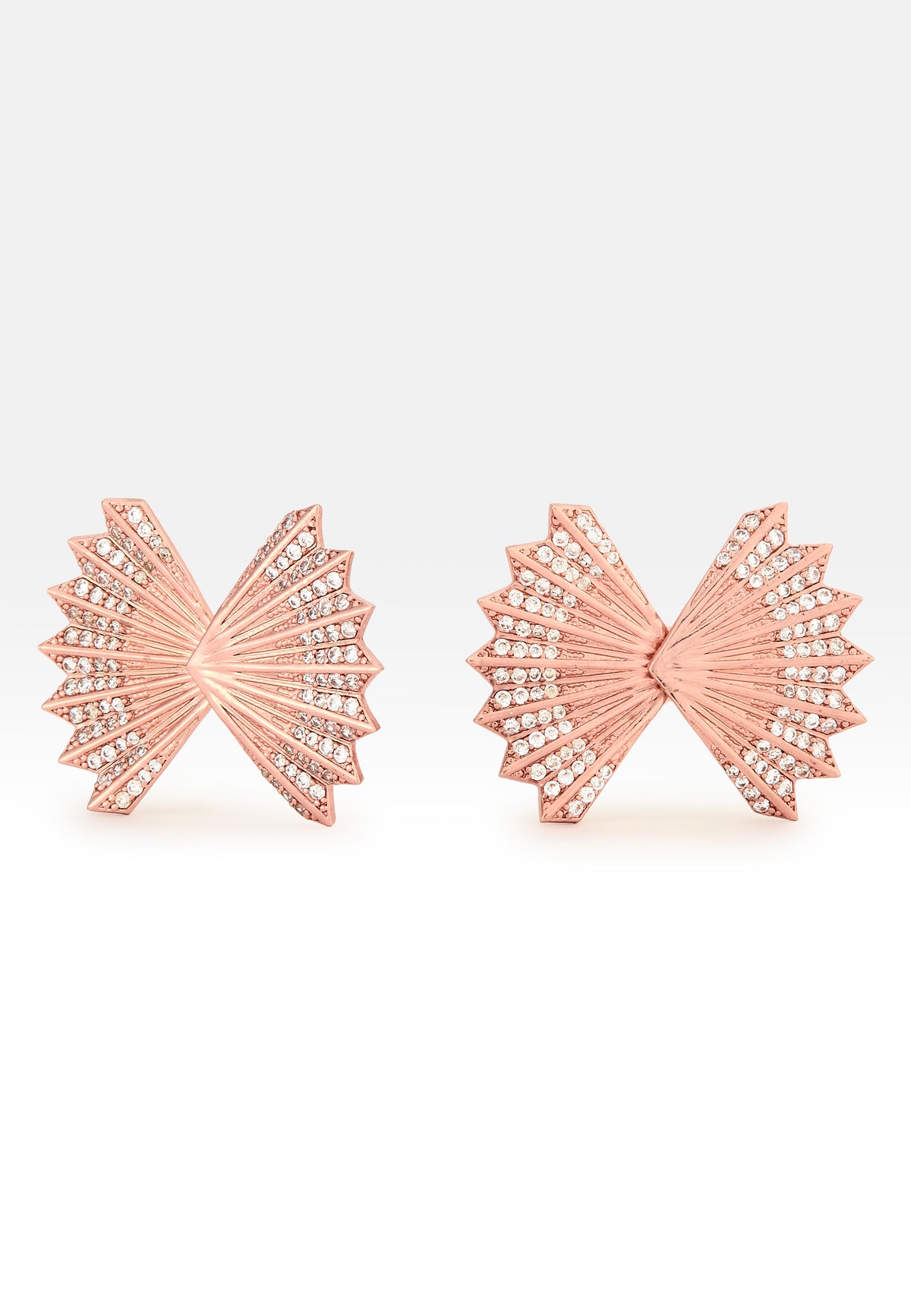 Mini-Abanicho Rose-gold Earrings