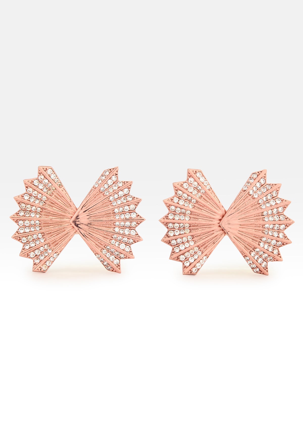 Mini-Abanicho Rose-gold Earrings