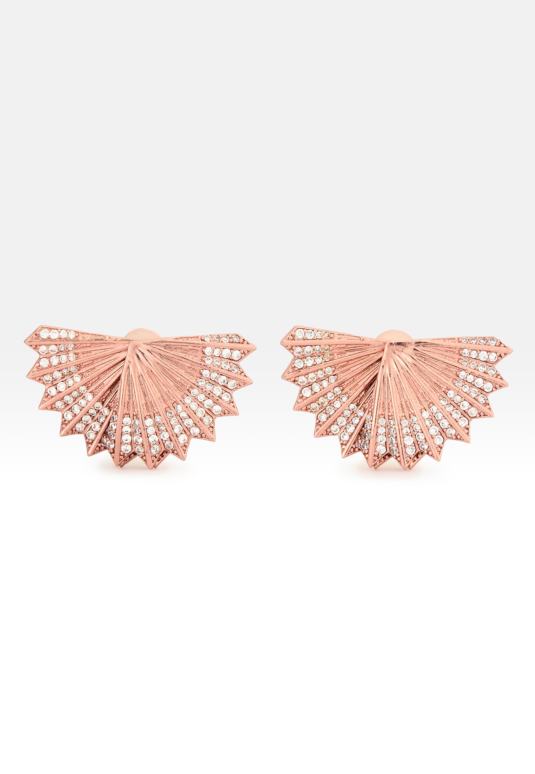 Mini-Abanicho Rose-gold Earrings