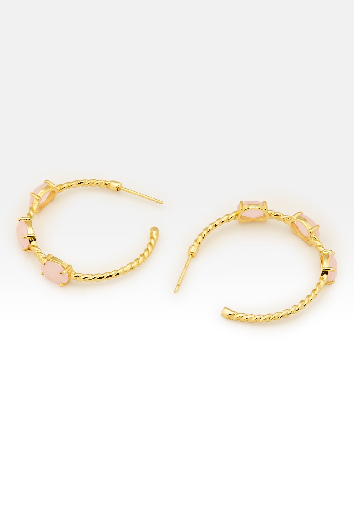 Doha rose quartz earrings