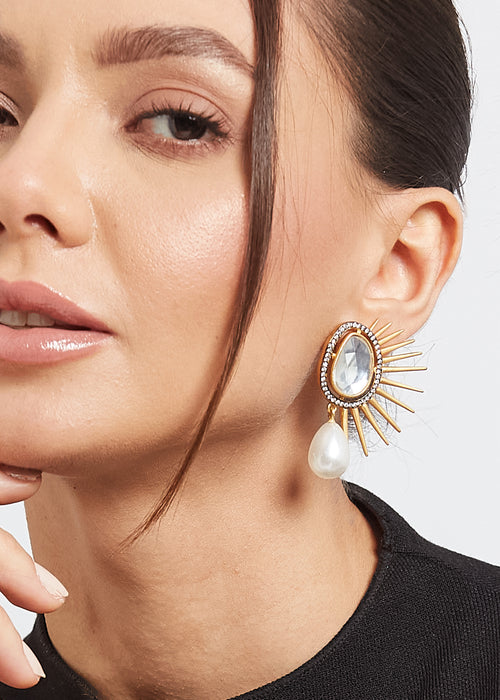 Golden Sun Eclipse Earrings