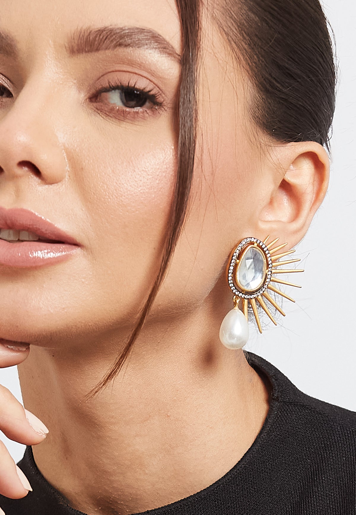 Golden sun eclipse earrings