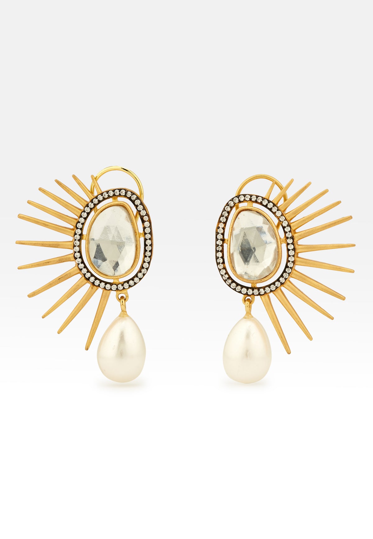 Golden sun eclipse earrings