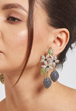 Load image into Gallery viewer, Golden Zeus Blue Earrings
