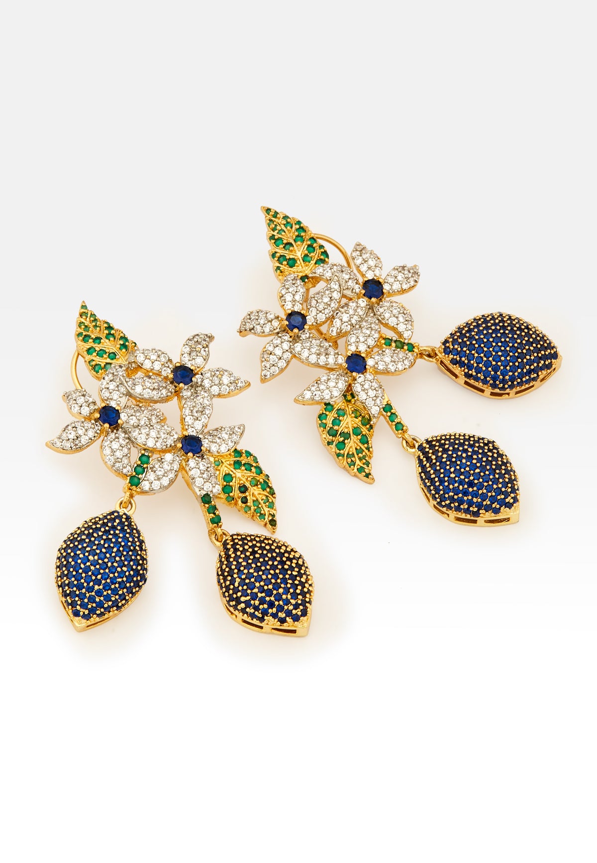 Golden zeus blue earrings