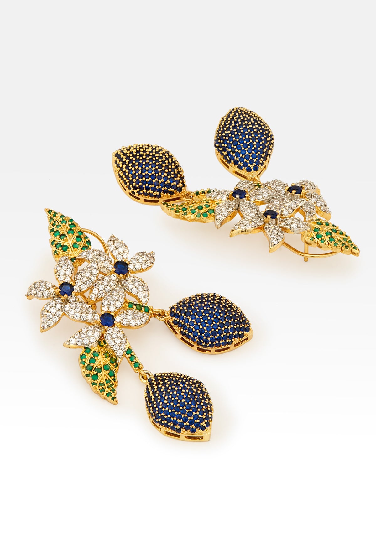 Golden zeus blue earrings