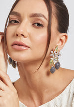 Load image into Gallery viewer, Golden Zeus Blue Earrings
