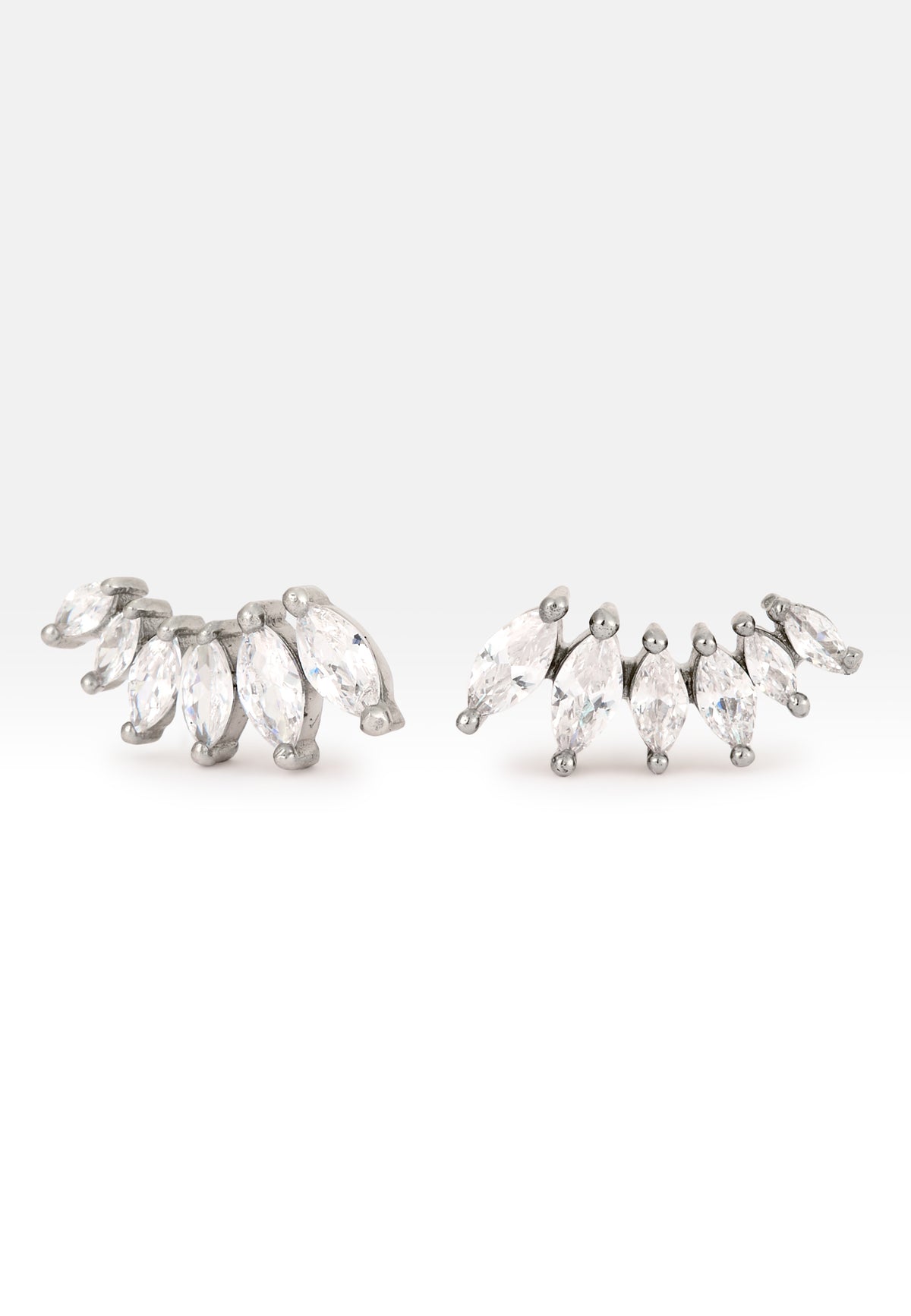 Silver stepping earrings