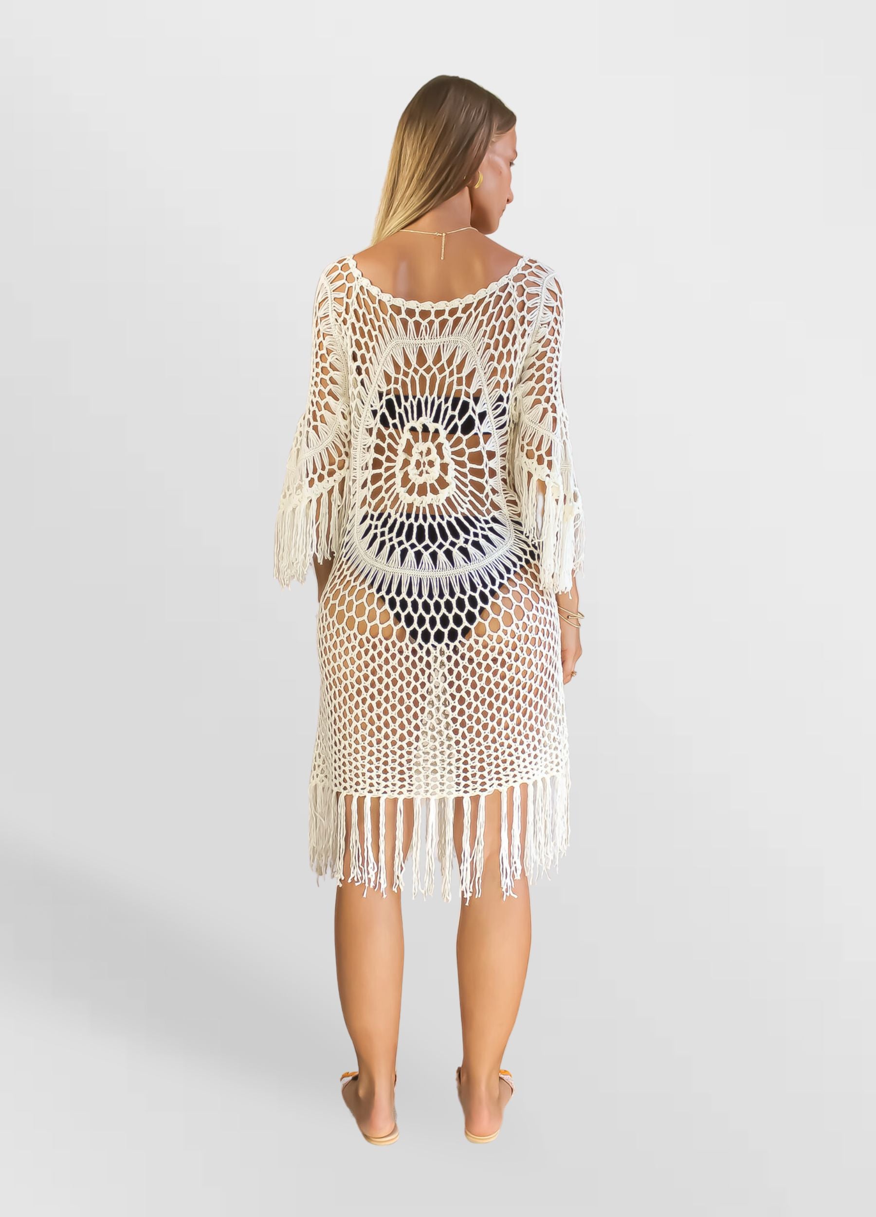 eva crochet dress Bombay Sunset