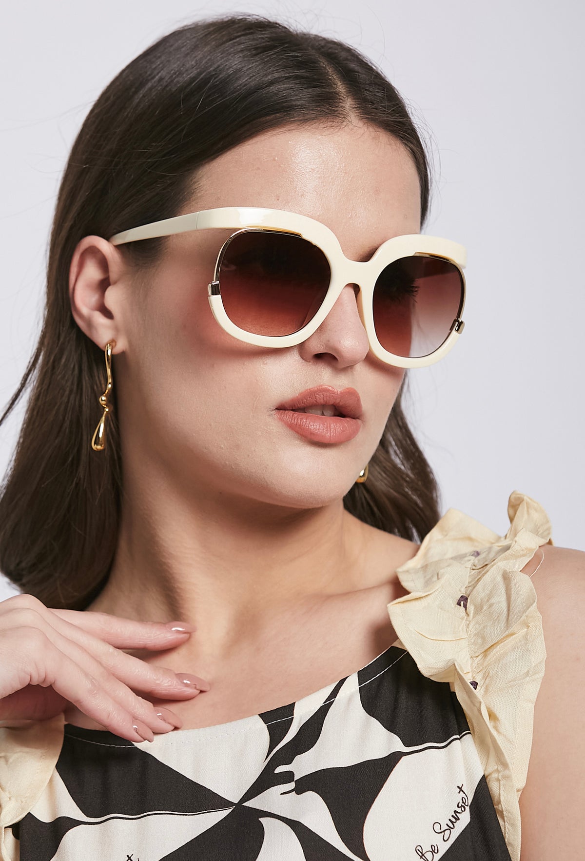 Veraine Cream Sunglasses