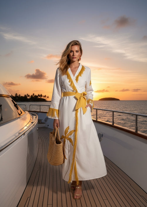 Horizon Long White Kimono